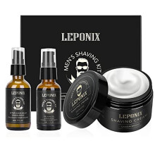 Shaving Kit for Men, Essential Kit Includes Sandalwood Shaving Cream, After Shave Lotion for Men and Pre Shave Oil Fights Nicks, Cuts and Razor B