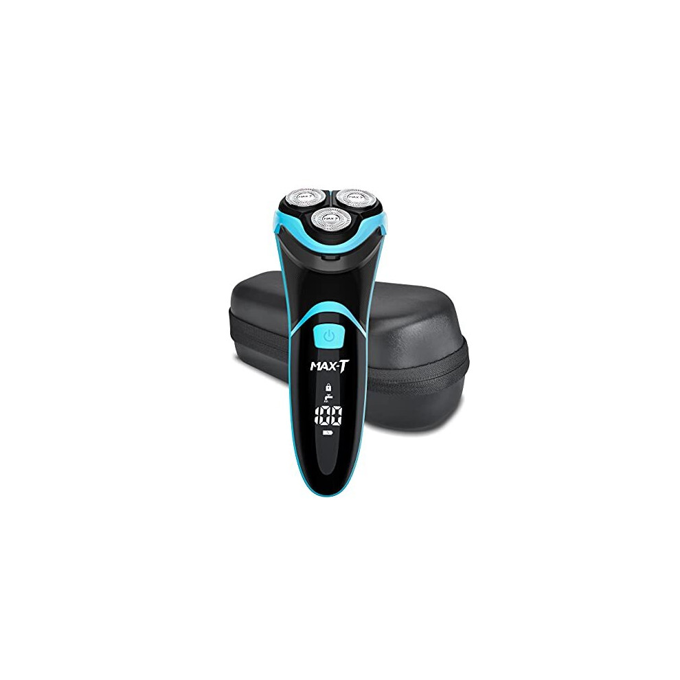 Max-T Electric Shaver For Men, Cordless Electric Razor With Travel Case, Wet & Dry Use Men's Electric Shaver With Pop-Up Trimmer, 3D Rechargeable