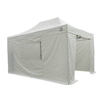 All Seasons Gazebos 3x4.5m Heavy Duty Fully Waterproof Pop up Gazebo with 4 Premium Side Walls - White