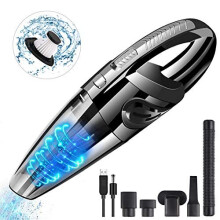 URAQT Cordless Handheld Vacuum Cleaner, 4500Pa, 120W, USB Rechargeable, 3H Fast Charge, 2 Nozzles, Washable HEPA, Low Noise for Car & Home