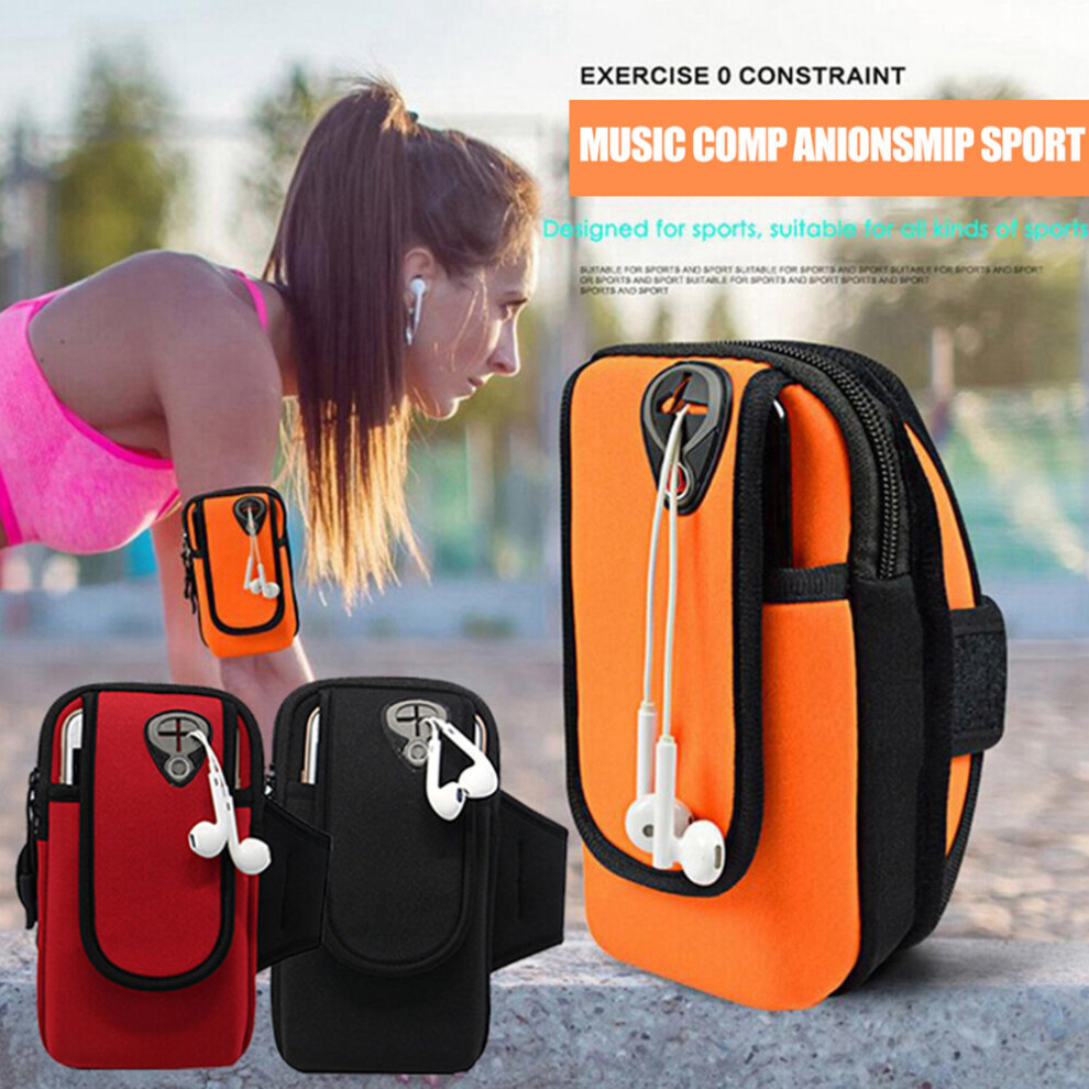 (Black) Waterproof Sports Gym Armband Bag Outdoor Running Jogging Phone Holder Pouch Black 9424349322813