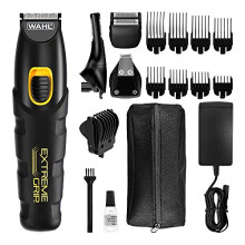 Wahl Extreme Grip 7-in-1 Beard Trimmer for Men - 4 Interchangeable Heads, Nose/Ear, Detailer, Foil Shaver, 12 Guide Combs, 120-min Battery