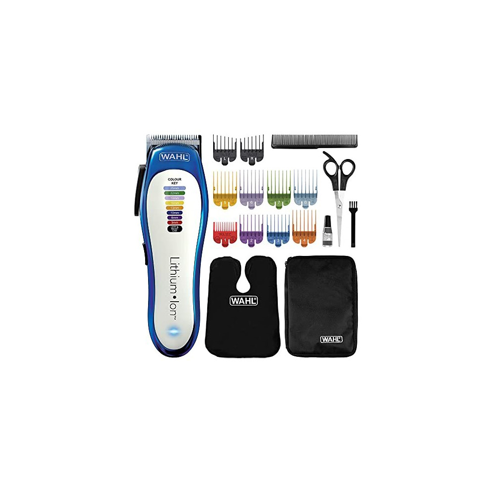 Wahl Hair Clippers for Men, Colour Pro Cordless Clipper, Lithium Head Shaver, Men's Hair Clippers with Colour Coded Length Guides, Professional Q