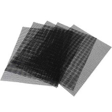 OSVINO Heat Resistant Non Stick FDA-Approved BBQ Grill Mesh Mat Set of 5 Easy to Clean, Black