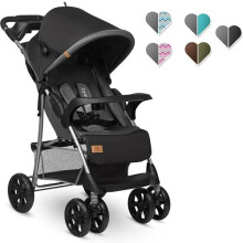 Carrozzina leggera LIONELO Emma - Piegatura rapida - 6-36 mesi - Borsa inclusa - Grande cestino - Grigio scuro