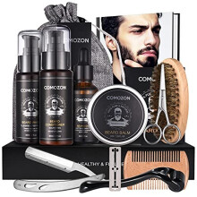 Beard Grooming Kit for Men?Comozon Beard Growth Kit with Beard Roller?12 in 1 Men Beard Care Kit with Beard Shampoo, Beard Conditioner, Comb, Bea