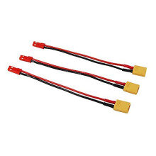 OliYin 3pcs Male XT-30 to Male JST Connector Adapter XT30 20awg 3.93inch for FPV Quad LED(pack of 3)