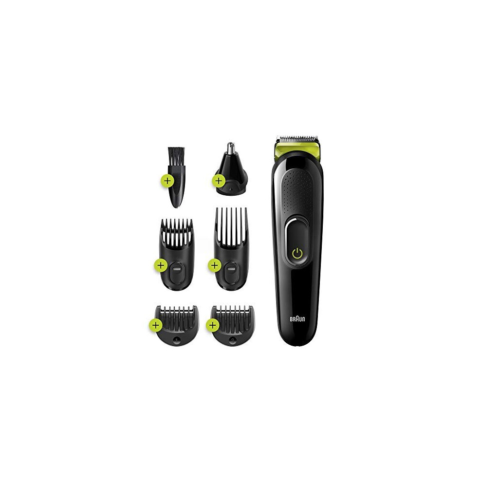 Braun Mens Beard Trimmer Nero/Verde Elettrico