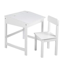 roba School Desk with Chair, Children's Desk, Chair Set, Desk with Folding Table Top with Cushioning Fittings for Boys and Girls, with Milled Gro