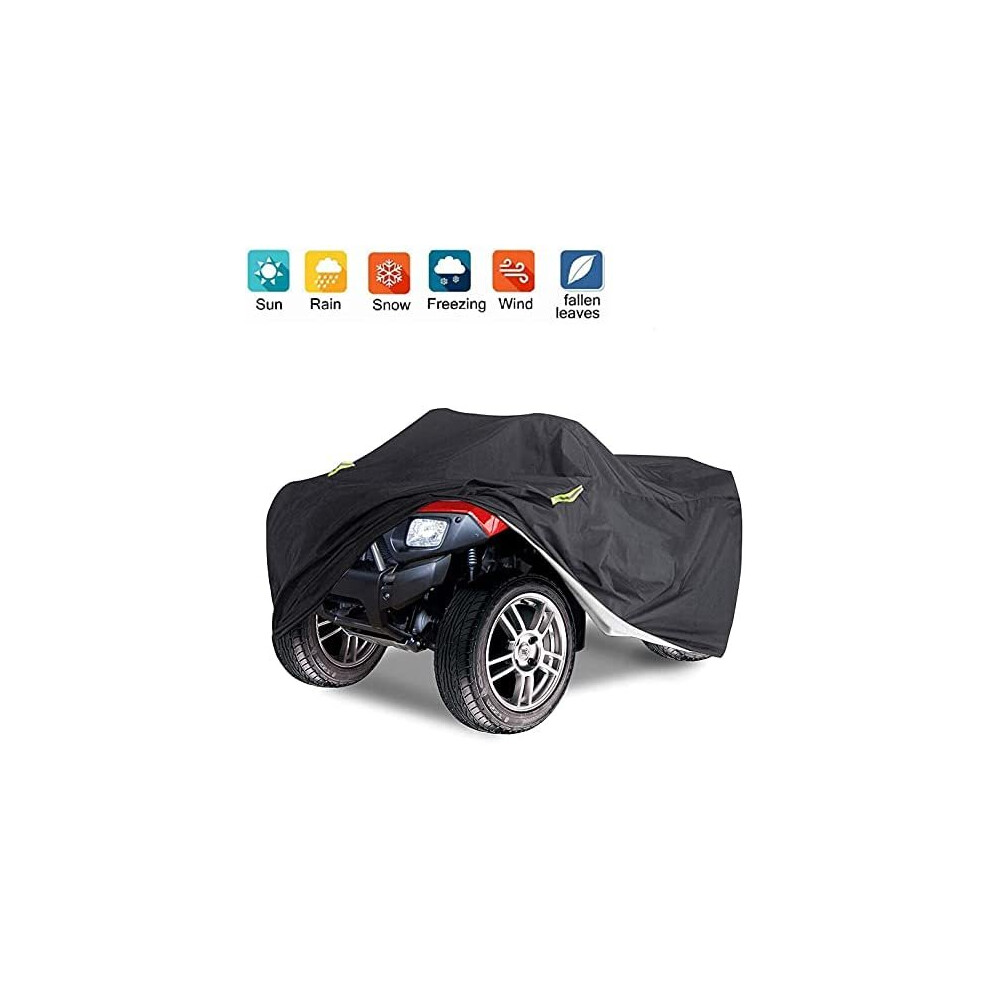ATV Quad Cover Waterproof, Delixike Heavy Duty Power Bike Cover,Outdoor ATV Cover for for All Motorcycle, Honda,Polaris,Yamaha,Suzuki(Black/223 *-image-OPC-P8NZCYY-NEW