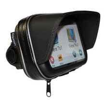 RiderMount Waterproof Sunshade 5" GPS Satnav Case with Motorcycle Motorbike Handlebar Mount for Garmin Nuvi Tomtom Go Start 5 inch