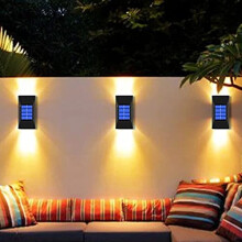 Solar Wall Lights Outdoor, Jooayou Solar Security Lights, LED Up and Down Wall Lights for Garden, Fence, Yard, Driveway, Front Door and Pathway(2