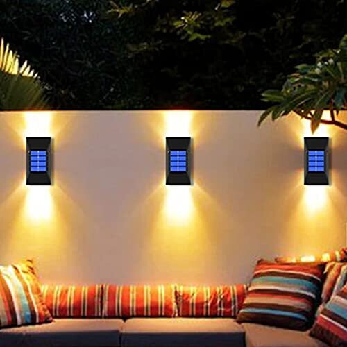 Solar Wall Lights Outdoor, Jooayou Solar Security Lights, LED Up and Down Wall Lights for Garden, Fence, Yard, Driveway, Front Door and Pathway(2