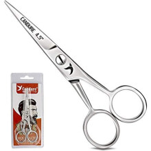 Candure Beard Scissors Professional Moustache Scissors Ear and Nose Hair Trimming Scissors Stainless Steel, Safety Use for Eyebrows, Eyelashes, a