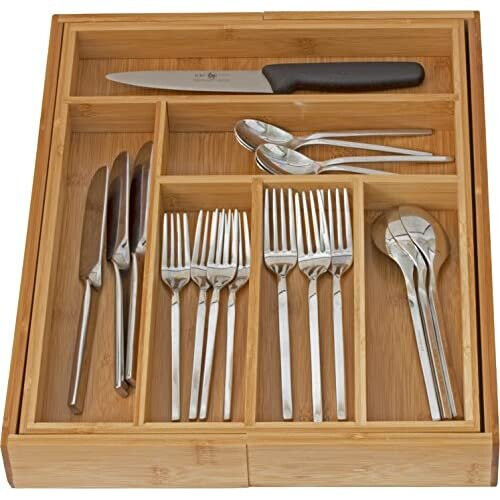 home-it Home-it Erweiterbarer Besteckschubladen-Organizer - Flachware Halter 1