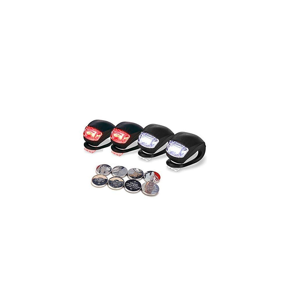 Bicycle Front Light Silicone LED Head Front Rear Wheel Bike Lights Waterproof Cycling With Battery Bicycle Accessories Bike Lamp