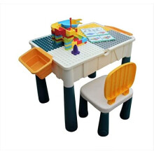 HH Home Hut Kids Table & Chair Desk Set Childrens Water Activity Play Sand & Build Bricks Included