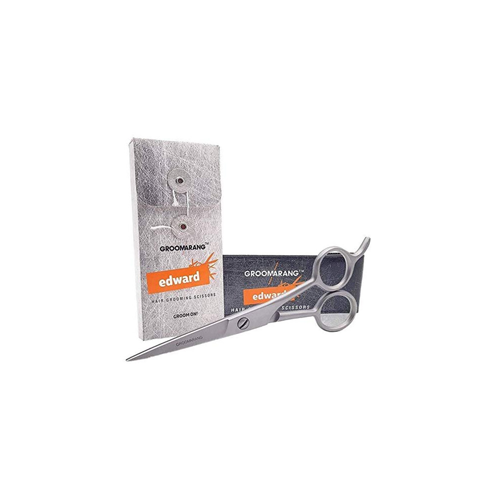 Groomarang Hairdressing Scissors Edward Barber Scissors - Professional Hair Cutting Scissor For Hair & Beard Styling, Trimming & Grooming - Mad