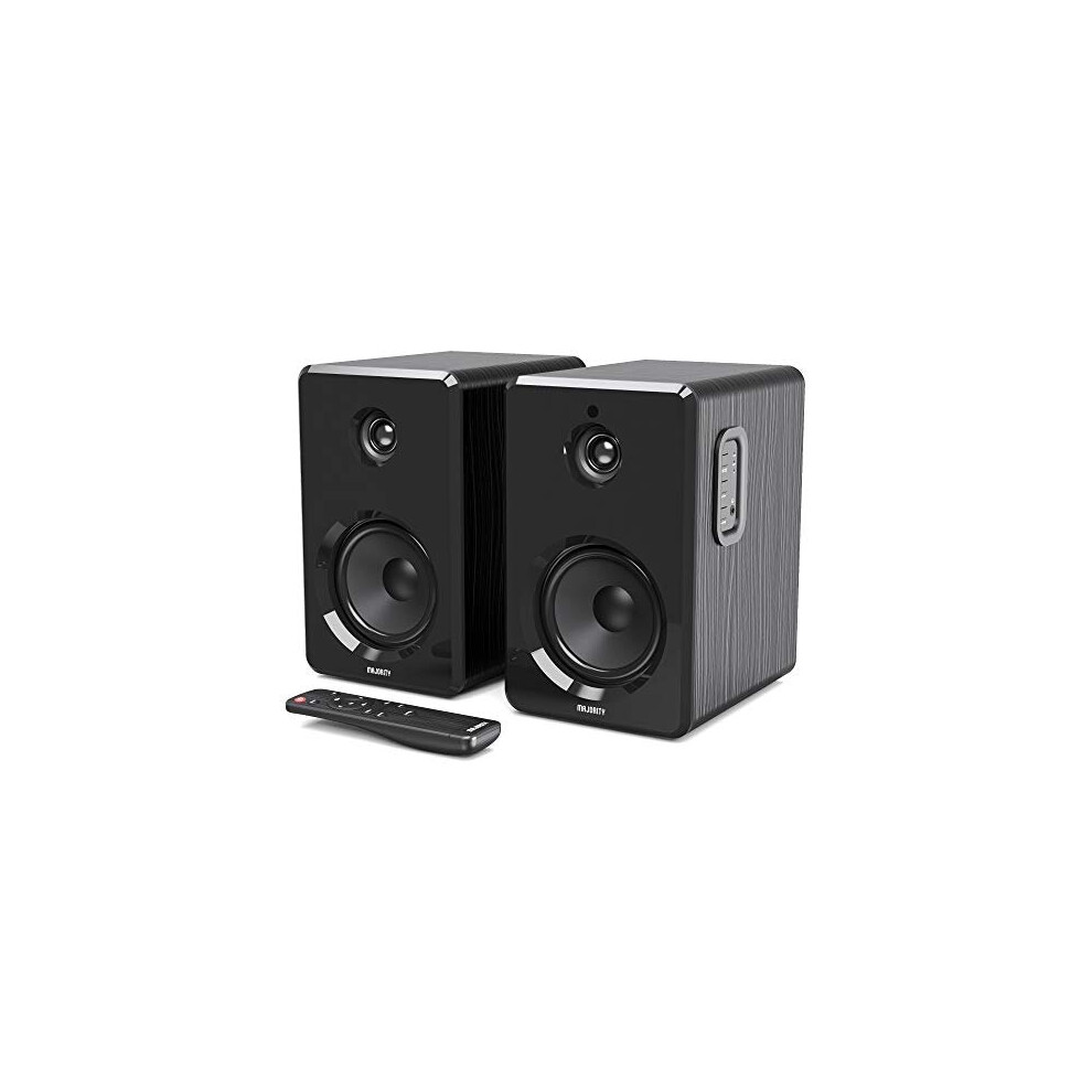 MAJORITY D40 Amplifier Speakers | Active Bluetooth Bookshelf speakers with USB playback | Classic Black with multi-connection