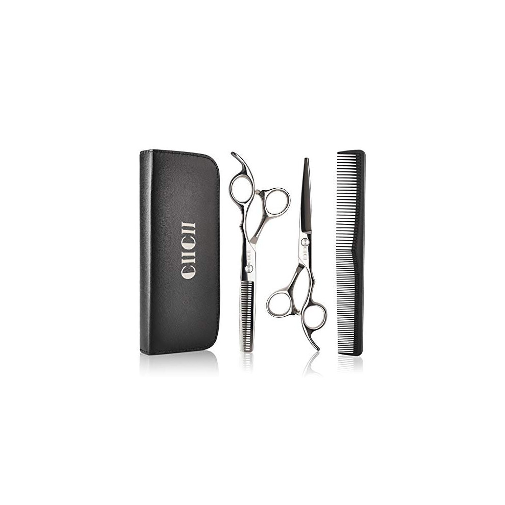 Ciicii Hairdressing Scissors, Professional Hair Scissors, Hair Thinning Cutting Scissors Kit(Hair Beard Trimming Grooming Thinning Shears), Haird