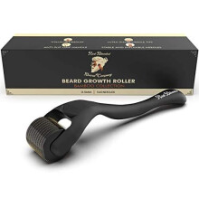 Red-Blooded Beard Growth Roller | 540 0.5MM Titanium Needles | Derma Roller for Men | Matte Black Beard Roller | Stimulate Beard and Hair Growth