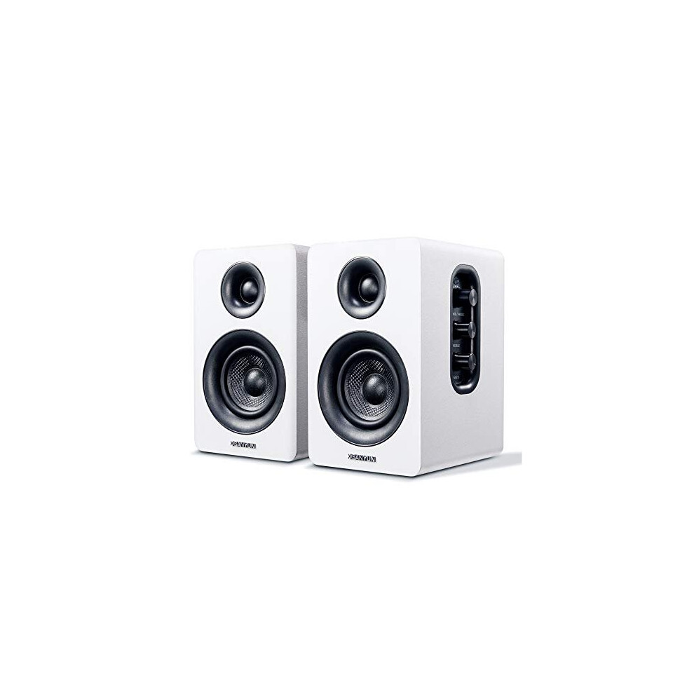 Sanyun SW208 3" Active Bluetooth 5.0 Bookshelf Speakers  60W Carbon Fiber Speaker Unit - Built-in 24bit DAC - Dynamic 3D Surround Sound  2.0 Co