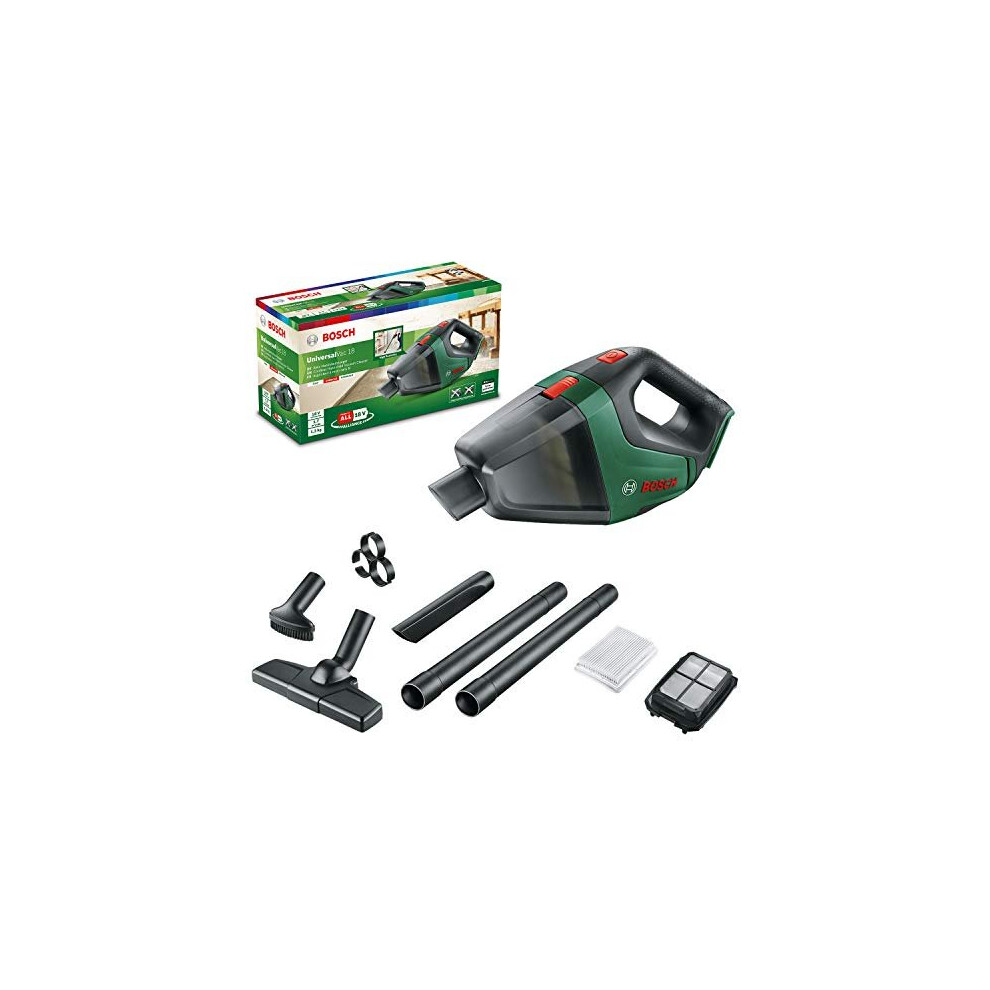 Bosch 06033B9102 Cordless Vacuum Cleaner UniversalVac 18 (Without Battery, 18 Volt System, in Cardboard Box), 212.0 mm*388.0 mm*148.0 mm