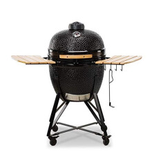 KAMADO BONO Ceramic BBQ, 23" Grande, Black I Kamado BBQ Ceramic Grill I Kamado Barbecue with Multifunction Two Zone Grilling System I Portable Ba