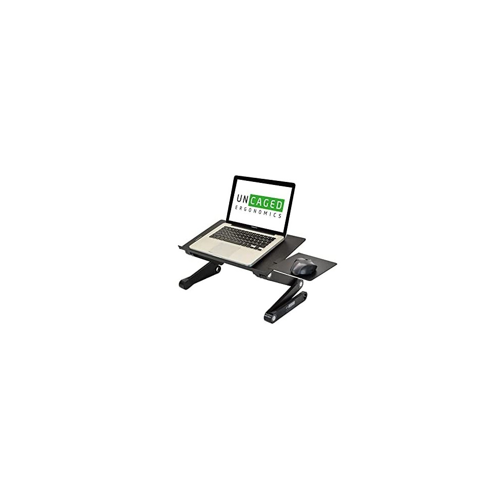 Photos - Other for Computer WorkEZ BEST Adjustable Laptop Cooling Stand & Lap Desk for Bed Couch w/ Mouse Pad. Ergonomic height angle tilt aluminum desk