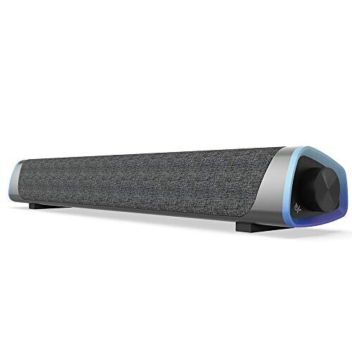Soulion R30 Computer Speakers, USB Powered Small PC Speakers, Colorful RGB Lights with Switch Button, Surround Sound Portable Computer Sound Bar