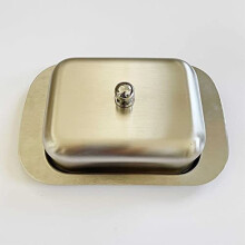 Windsor Stainless Steel Butter Dish With Lid | Constructed from polished stainless steel for strength, durability and an attractive shine | From