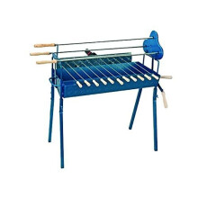 CyprusBBQ Rotisserie Charcoal Barbecue Set - Traditional Authentic BBQ Cypriot Greek Foukou Outdoor Garden Steel Barbeque with a 3 Piece BBQ Tool