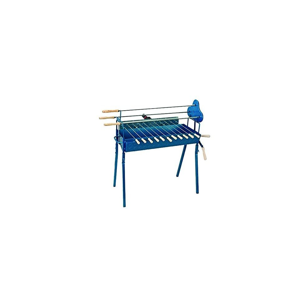 CyprusBBQ Rotisserie Charcoal Barbecue Set - Traditional Authentic BBQ Cypriot Greek Foukou Outdoor Garden Steel Barbeque with a 3 Piece BBQ Tool
