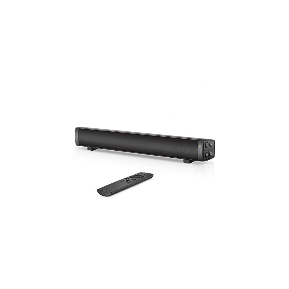 Pc Soundbar, Wired And Wireless Computer Speaker Home Theater Stereo Sound Bar For Pc, Desktop, Laptop, Tablet, Smartphone [Rca, Aux], Black 768894191876