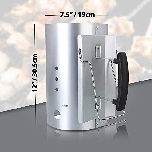 SA Products BBQ Grill Large Charcoal Chimney Starter Briquette and ...