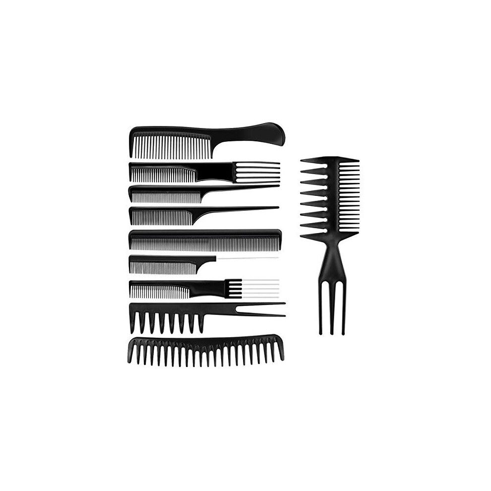 10 Pcs Hair Combs Set Wide Tooth Comb Anti-static Barber Comb Fine Hair Styling Comb Professional Hairdressing Comb Detangling Combs Rat Tail Com