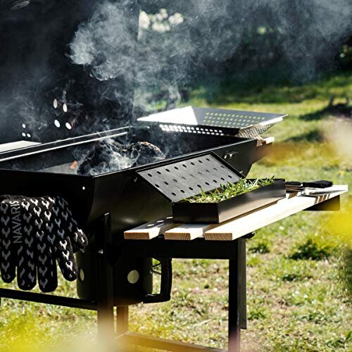 Navaris Smoker Box Heavy Duty Metal Smoker Box for BBQ Grill Wood