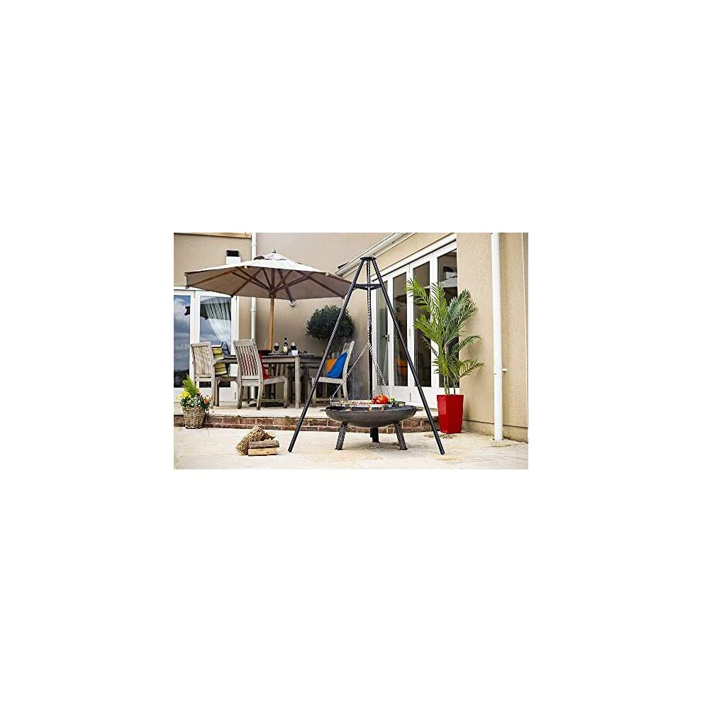 La Hacienda 55578 Tripod Grill, Steel, Black