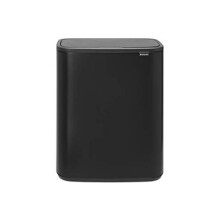 Brabantia Bo Touch Bin - 2 x 30 Litre Inner Buckets (Matt Black) Waste/Recycling Kitchen Bin with Removable Compartments + Free Bin Bags