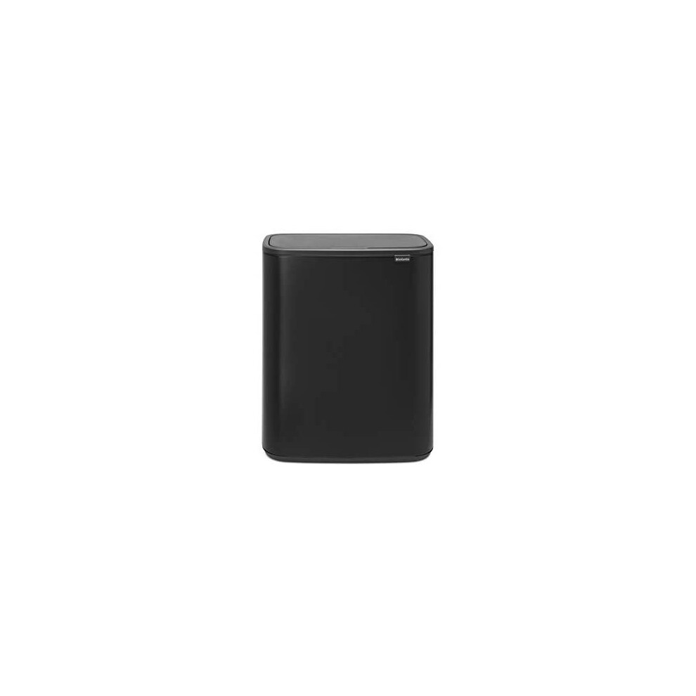 Brabantia Bo Touch Bin - 2 x 30 Litre Inner Buckets (Matt Black) Waste/Recycling Kitchen Bin with Removable Compartments + Free Bin Bags