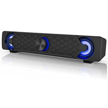 Smalody Computer Sound bar, PC Speakers, USB Soundbar, Gaming Speaker with Cool LED Lights, Multimedia Speaker Perfect for PC Games,Computer, Des