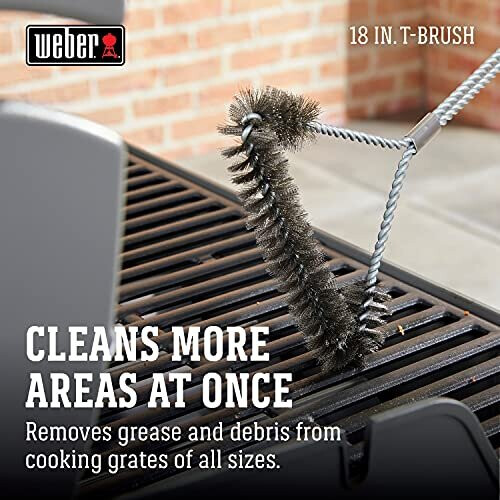 Weber Weber 6278 45 cm Three-Sided Grill Brush, Black/Silver 2