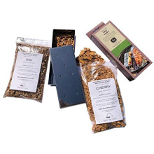 Down the Cove Stainless Steel BBQ Smoke Box - Smoker & Wood Chips Bundle/Kit for BBQ Food Smoking