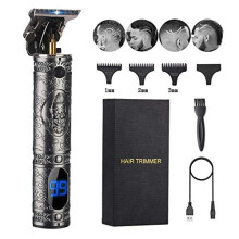 Powerole Hair Clippers for Men, Professional Hair Trimmer with Power Display, Rechargeable Cordless Clipper, 3 Guide Combs (1,2,3mm), Electric Ha
