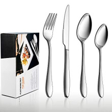 HaWare 32-Piece Cutlery Flatware Set, 100% Durable Stainless Steel Utensils with Knife Spoon Fork, Service for 8, Dishwasher Safe/Mirror Polished (Ele