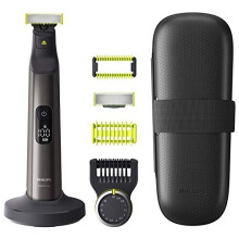 Philips OneBlade Pro, 3 tools in 1: Face Shaver, Beard and Stubble Trimmer + Body Styler for Men, 14-Lengths with LED Display, Wet and Dry Use, 1