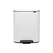 Brabantia Recycling Pedal Bin, Steel, White, Large (2x30L)