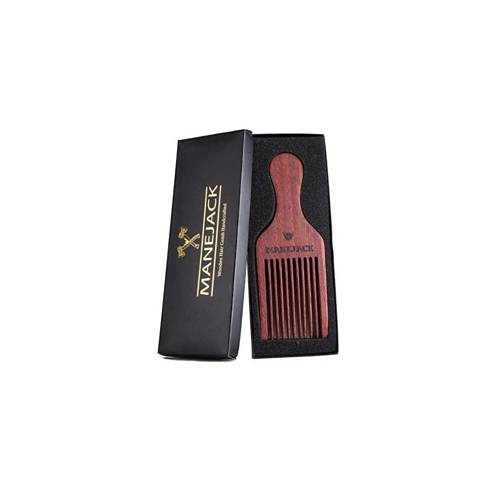 Manejack Beard Pick For Men- Wooden Comb Afro Hair Lift Combs