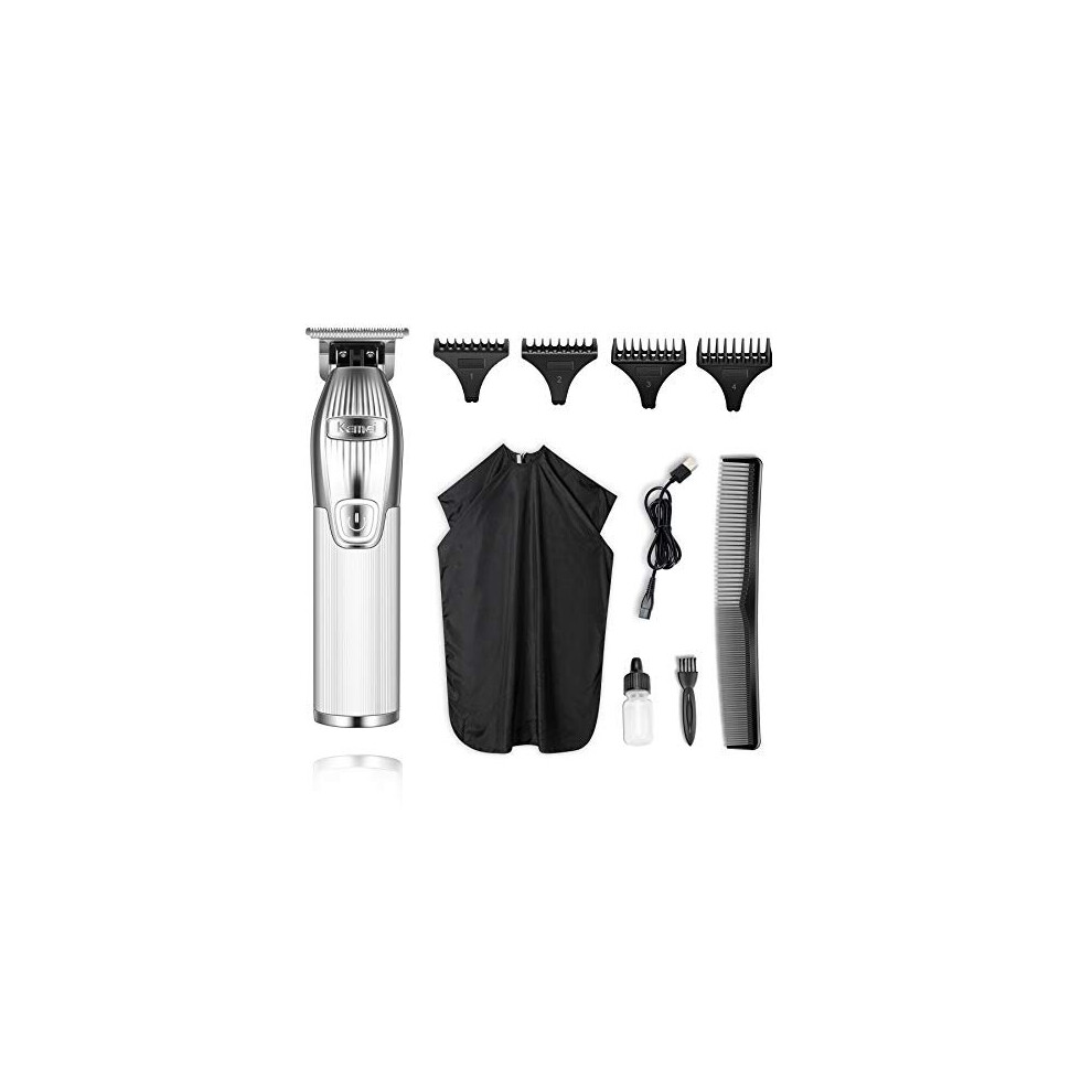 Kemei 0Mm Baldheaded Hair Clippers For Men Professional Outliner Cordless Hair Trimmer Beard Trimmer With T Blade Zero Gapped Rechargeable Groomi