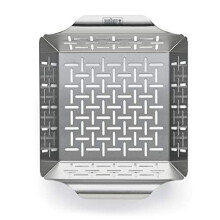 Weber Deluxe Grilling Basket, Small, stainless steel with high sides, Mixed, 6.4 cm x 23.9 cm x 19.1 cm